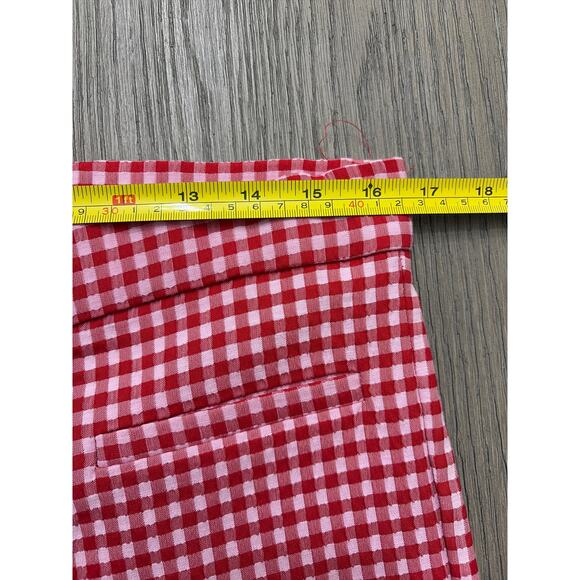 ZARA Red Houndstooth Flared Pants Women’s XL NWT High Rise Stretch Trouser - Picture 3 of 6